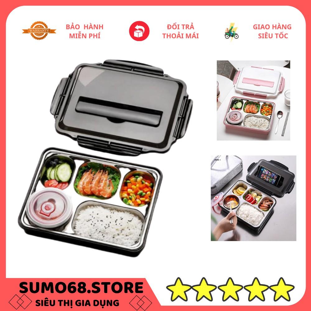 Hộp Cơm 5 Ngăn Ruột Bằng Inox 304, Hộp Cơm Gấu Trúc Thiết Kế Nhỏ Gọn Thích Hợp Cho Dân Văn Phòng