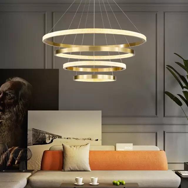 Đèn thả thông tầng, Đèn thả vòng LED cao cấp, đèn trang trí phòng khách, đèn decor