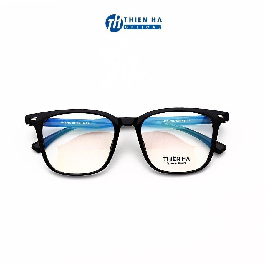 Gọng kính vuông nam nữ THIÊN HÀ OPTICAL chất liệu nhựa dẻo nhẹ cao cấp form trẻ trung dễ đeo chắc chắn cận nặng TH1571