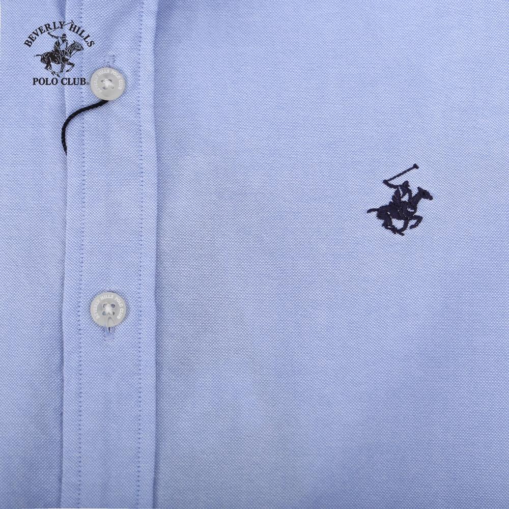 Áo sơ mi nam dài tay 100% cotton màu xanh Beverly Hills Polo Club - CMRLS20TL016