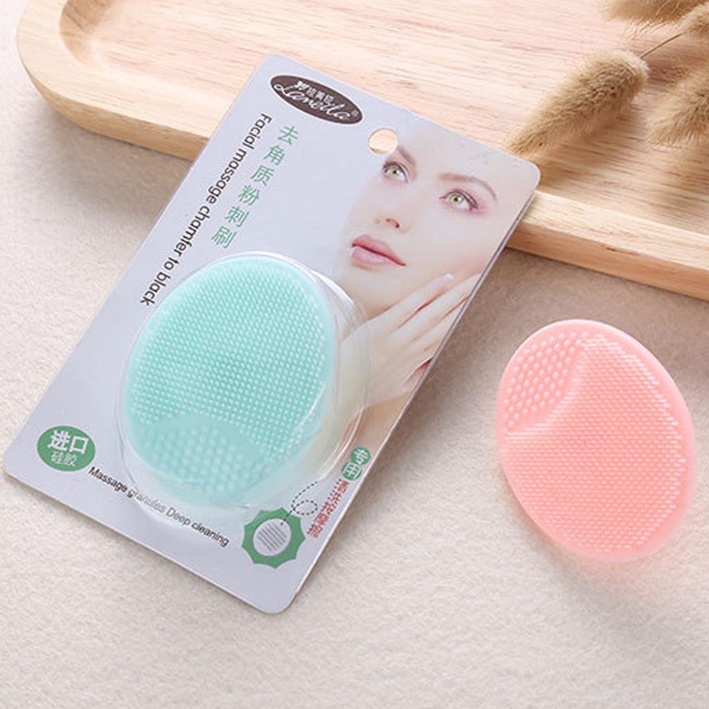 2 Miếng Soft Silicone Face Cleansing Brush Skin Scrubber Exfoliator Massage