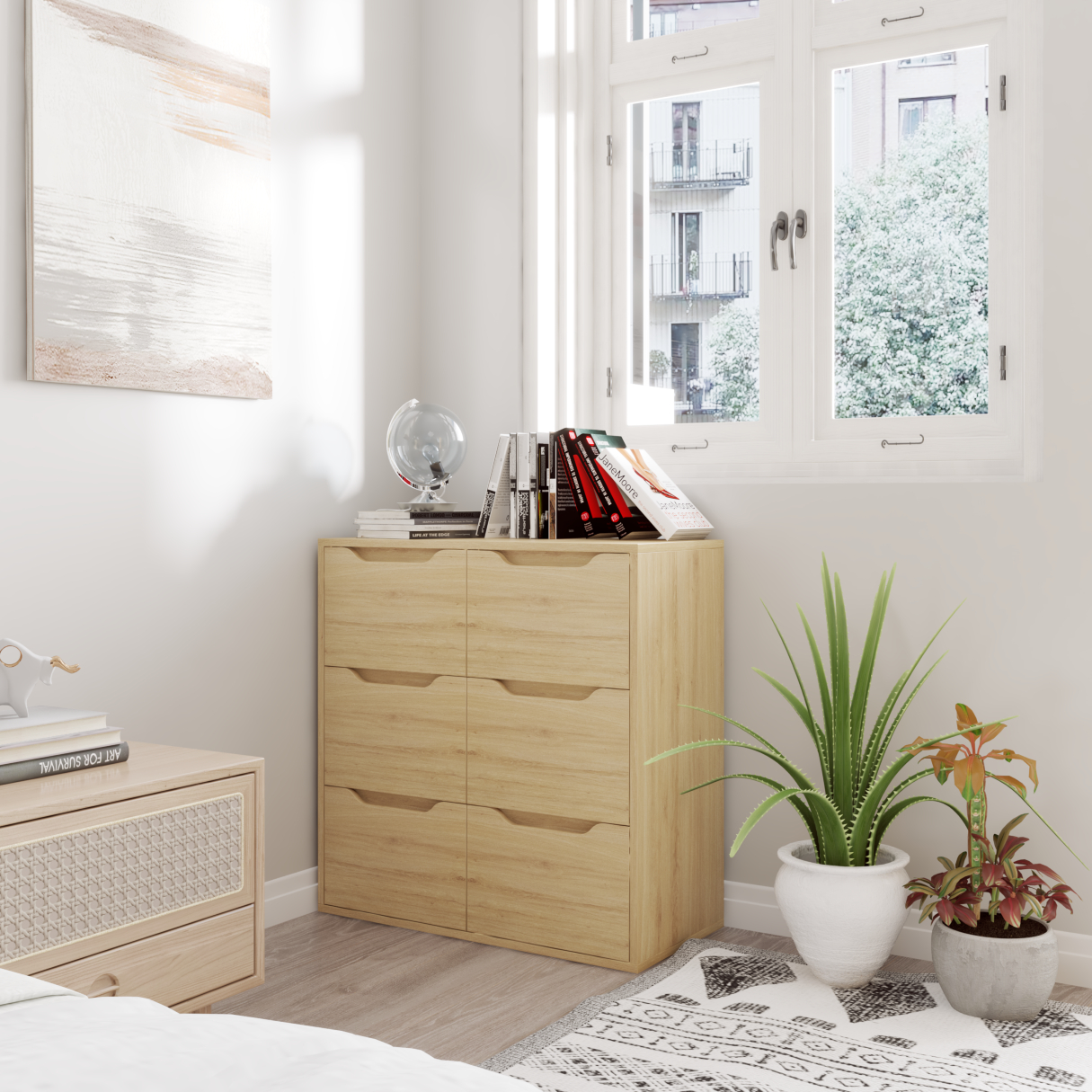 [Happy Home Furniture] ALEE, Tủ đựng đồ 6 ngăn kéo ,  80cm x 38cm x 82cm ( DxRxC), THK_035