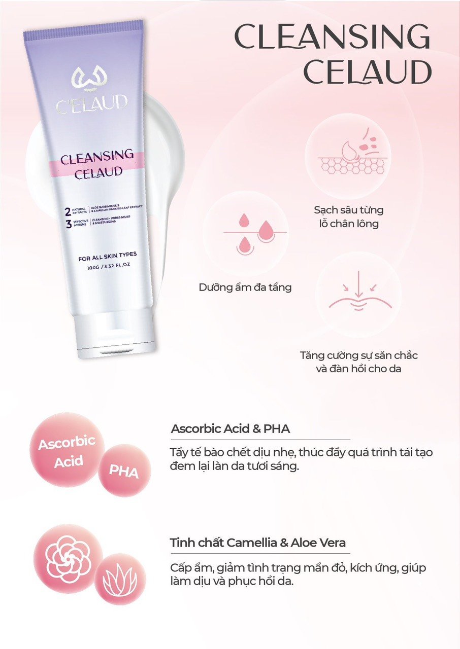 Sữa Rửa Mặt Làm Sạch Sâu Cho Da Cleansing Celaud 100ml