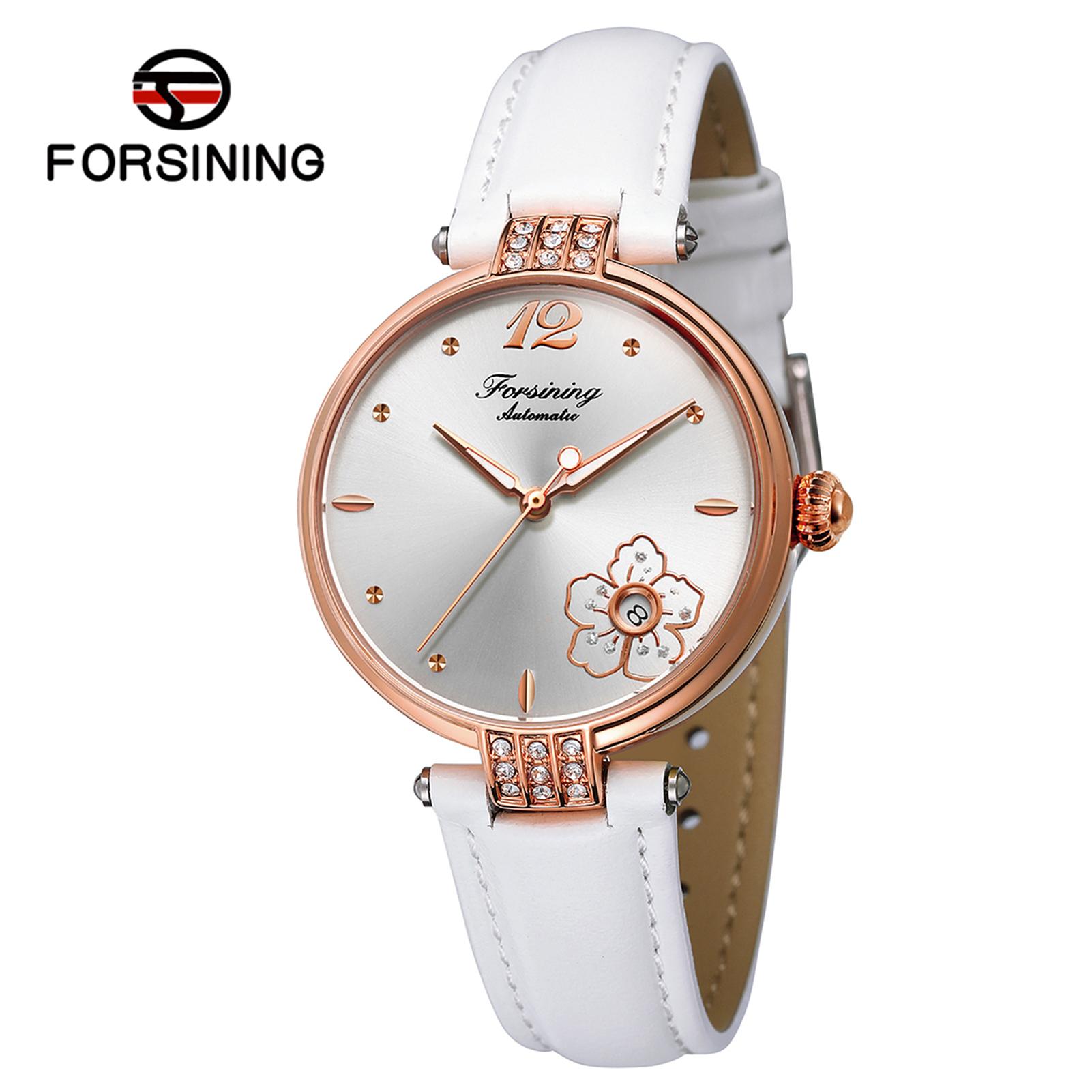 Đồng hồ cơ tự động nữ dây da