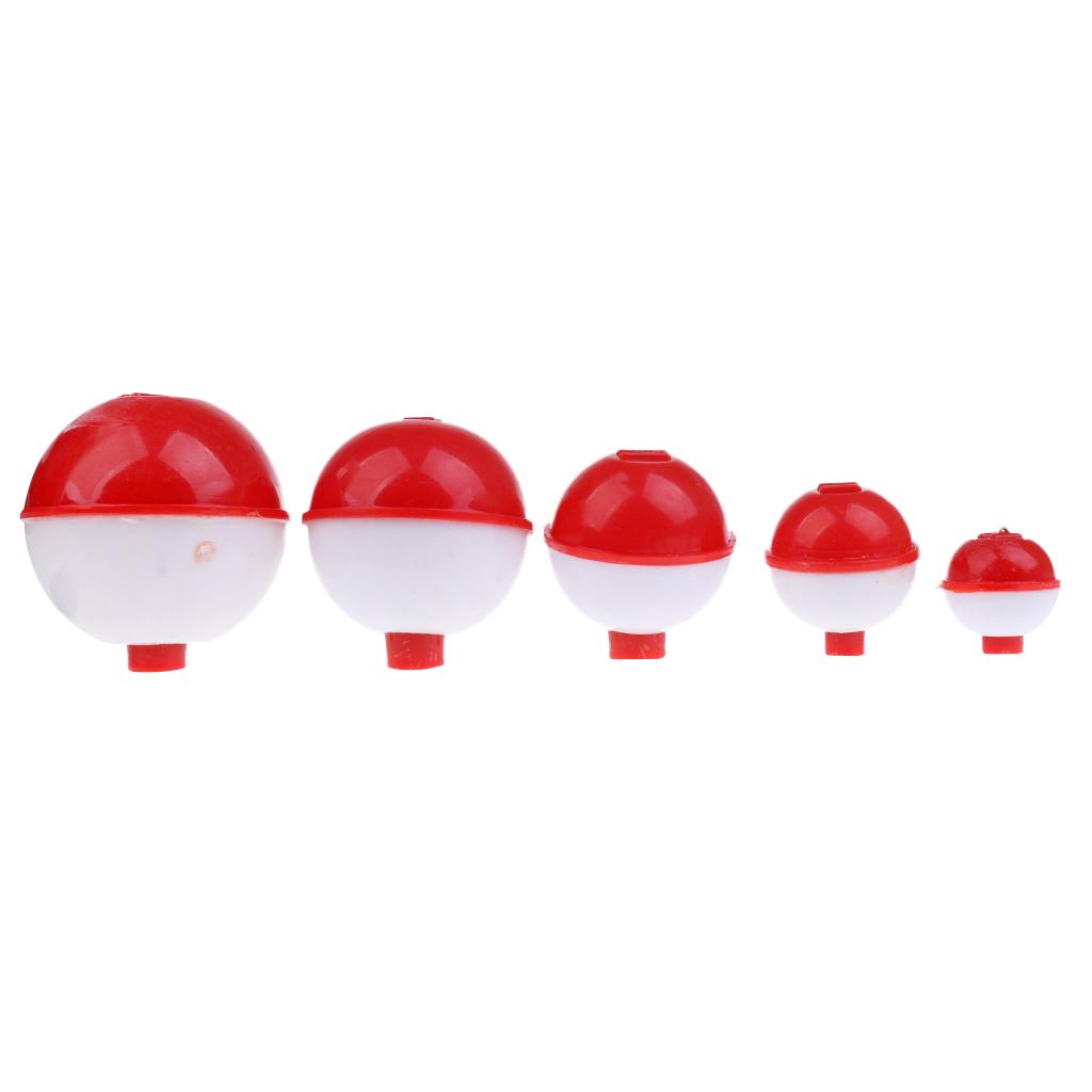 Hard ABS Snap-on Fishing Floats Push Button Float Bobbers Red & White