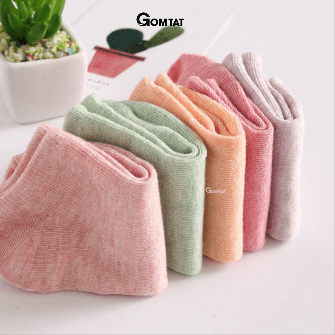 Tất Nữ Cổ Ngắn chuẩn xuất Nhật, Vớ Nữ Cotton Co Giãn Cao Cấp, Mềm mịn, êm chân - CB024