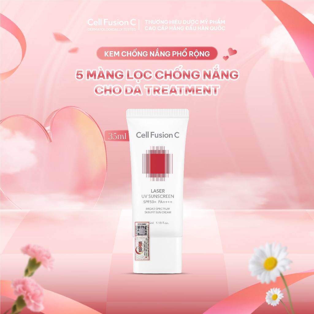 Kem Chống Nắng Phổ Rộng Cho Da Treatment Sau Laser Phi Kim Cell Fusion C Laser UV Sunscreen SPF50+ PA++ 35ml