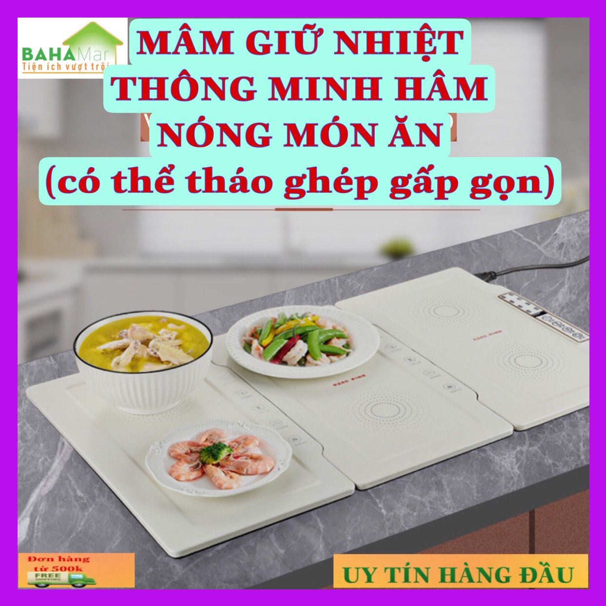 MÂM GIỮ NHIỆT THÔNG MINH HÂM NÓNG MÓN ĂN "BAHAMAR" giữ nhiệt đa năng dùng phù hợp mọi chất liệu nồi, bát, đĩa, thích hợp với nhiều loại nồi đáy phẳng chịu nhiệt cao
