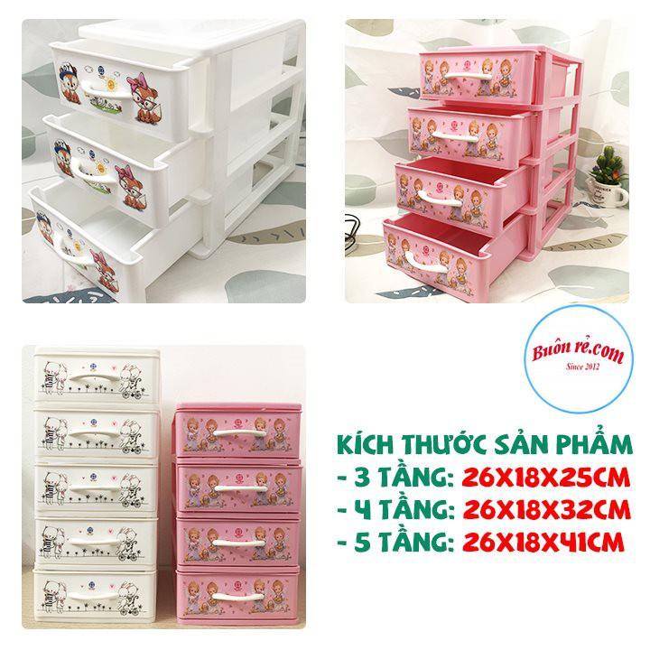 Tủ nhựa mini 5 tầng để bàn đựng mỹ phẩm, đồ dùng đa năng (MS:3623/3624/3625) -br 01314