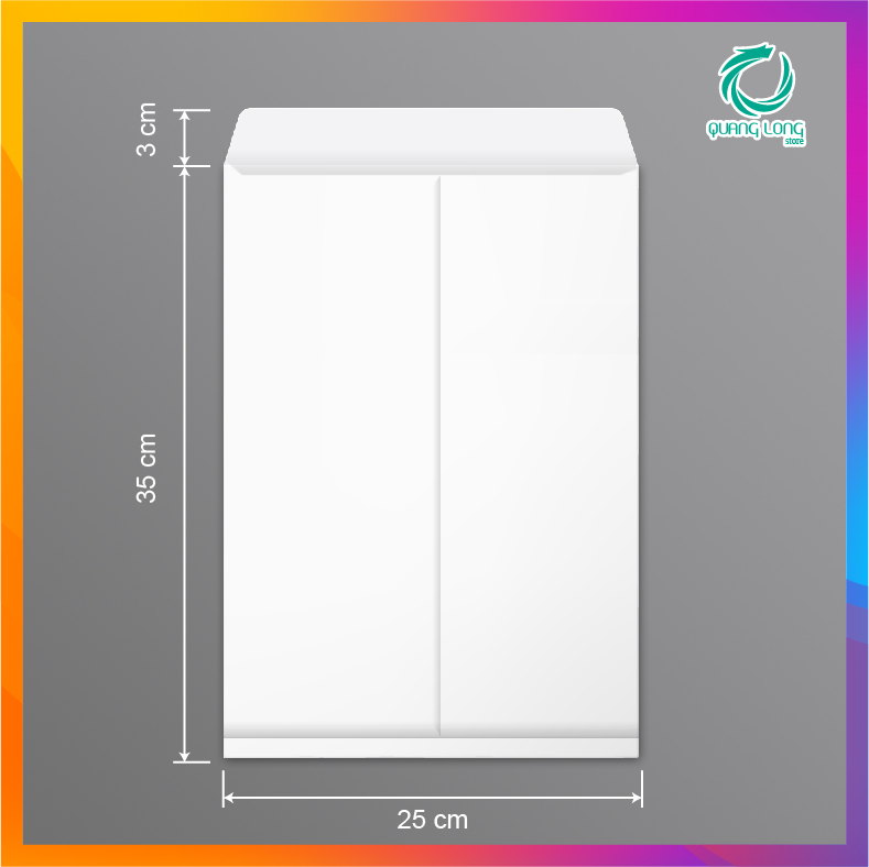 COMBO BAO THƯ 1 BỘ 2 LOẠI BAO THƯ LỚN - 1 XẤP/ 100 CÁI, NẮP KHÔNG KEO