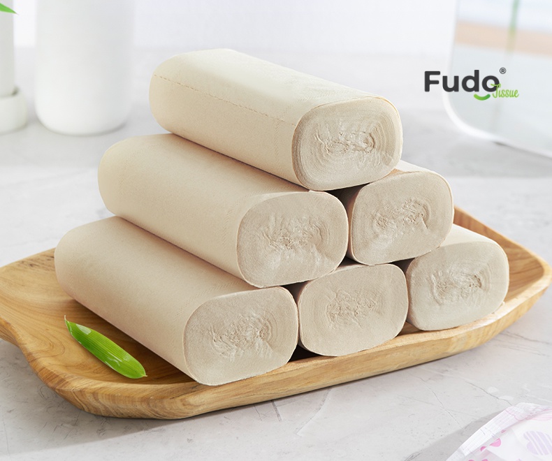 Khăn giấy tre Fudo - Combo 10 Cuộn Giấy Vệ Sinh Không Lõi (4 lớp): 100% bột tre, không tạo mùi, không tẩy trắng, siêu mềm, siêu mịn, siêu dai