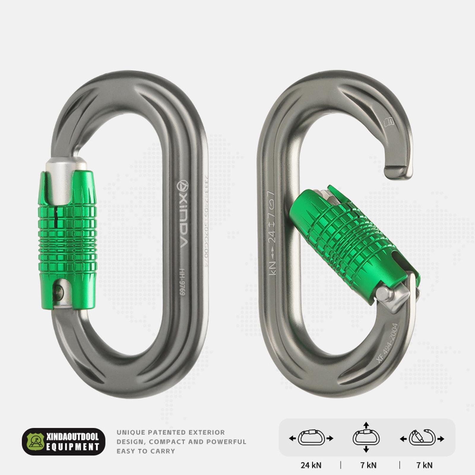 Auto Locking Carabiner Heavy Duty Carabiner 24kN Screw Lock Hanging Hook Buckle O Shape Carabiner Clip for Mountaineer, Yoga