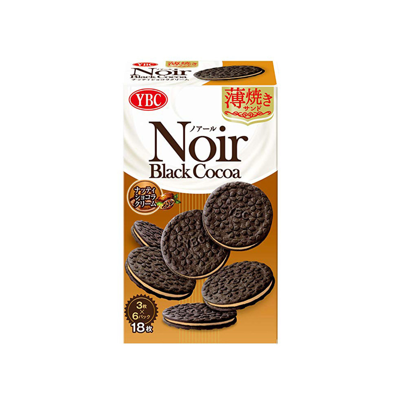 Bánh quy cacao nhân kem hạnh nhân YBC 18 cái (115.2g)