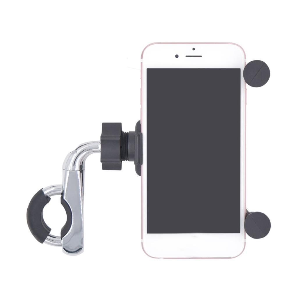 Universal Motorcycle Black ABS 360°Rotation Cell Phone Handlebar Mount Holder Bracket