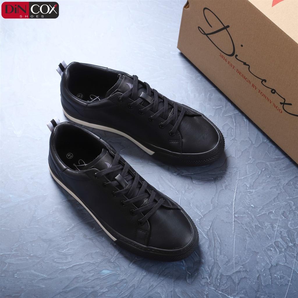 Giày Sneaker Da Nam DINCOX D10 Thời Trang Nổi Bật Black