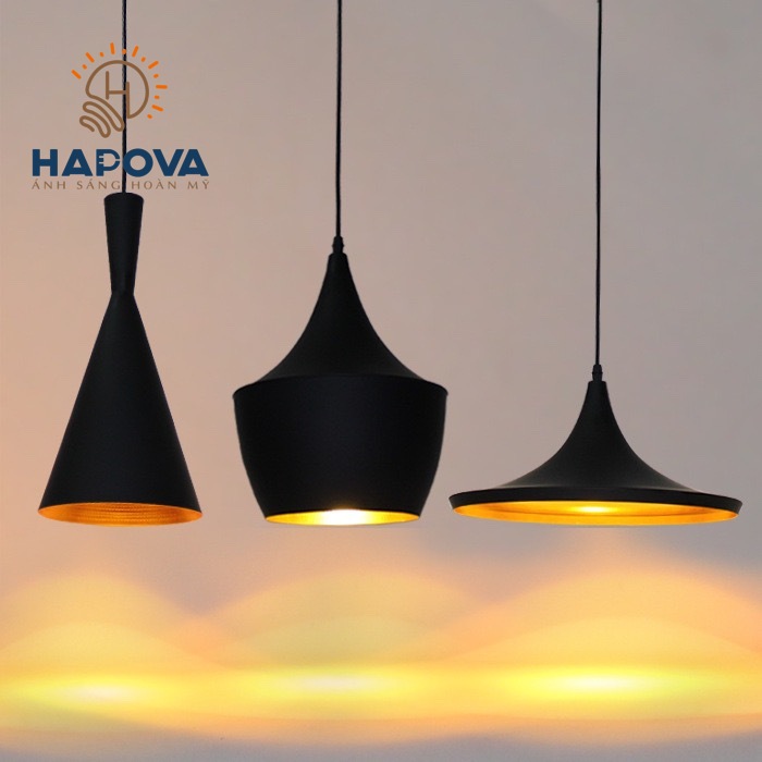 Đèn trần trang trí bàn ăn phòng khách thả Bắc Âu HAPOVA KUSUM 5003 + Tặng kèm bóng led AS Vàng