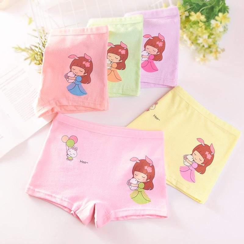 Quần chip trẻ em kháng khuẩn Quần lót boxer bé gái 5 đến 10 tuổi quần sịp cotton cao cấp nhập khẩu giao mẫu ngẫu nhiên