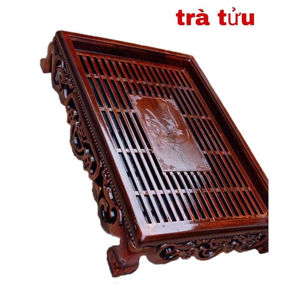Khay trà giả gỗ có chân sang trọng kiểu dáng mới cho mọi nhà - khay đựng ấm trà hình chữ nhật