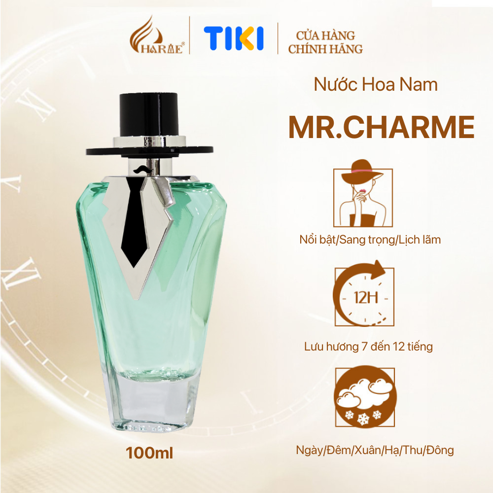 Nước hoa nam Charme Mr.Charme 100ml, Lưu Hương Lâu, Chính Hãng