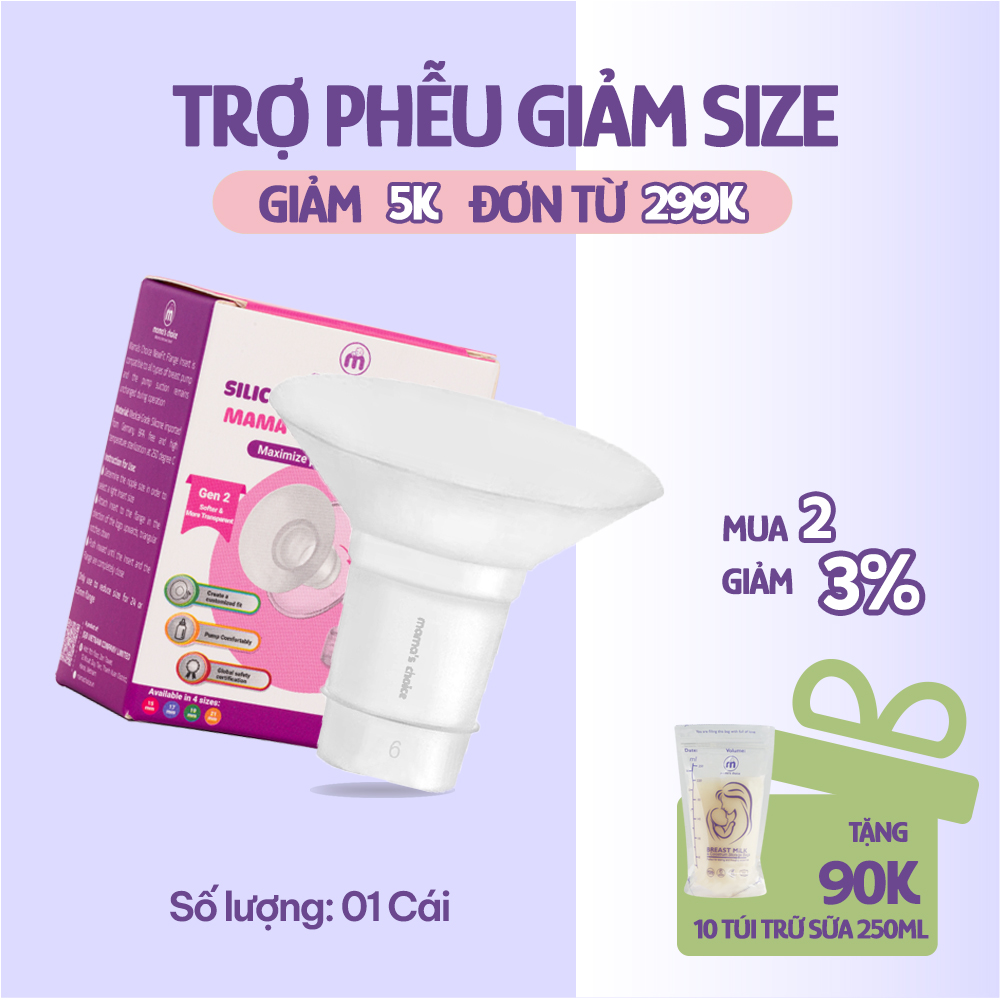 Trợ Phễu Silicone Mama's Choice NewFit, Đệm Hạ Size Phễu Size 15-17-19-21mm, Hút Sữa Hiệu Quả và Êm Ái - 1 Cái