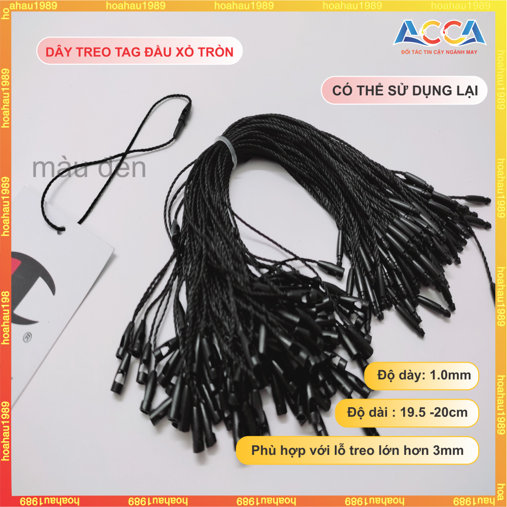 Dây treo mác dây dù, dây ti xỏ tag mác quần áo loại cao cấp chất liệu Polyester_Dây treo tag nhãn mác thẻ bài quần áo_In nhãn mác_Nhận làm dây treo khắc Logo theo yêu cầu