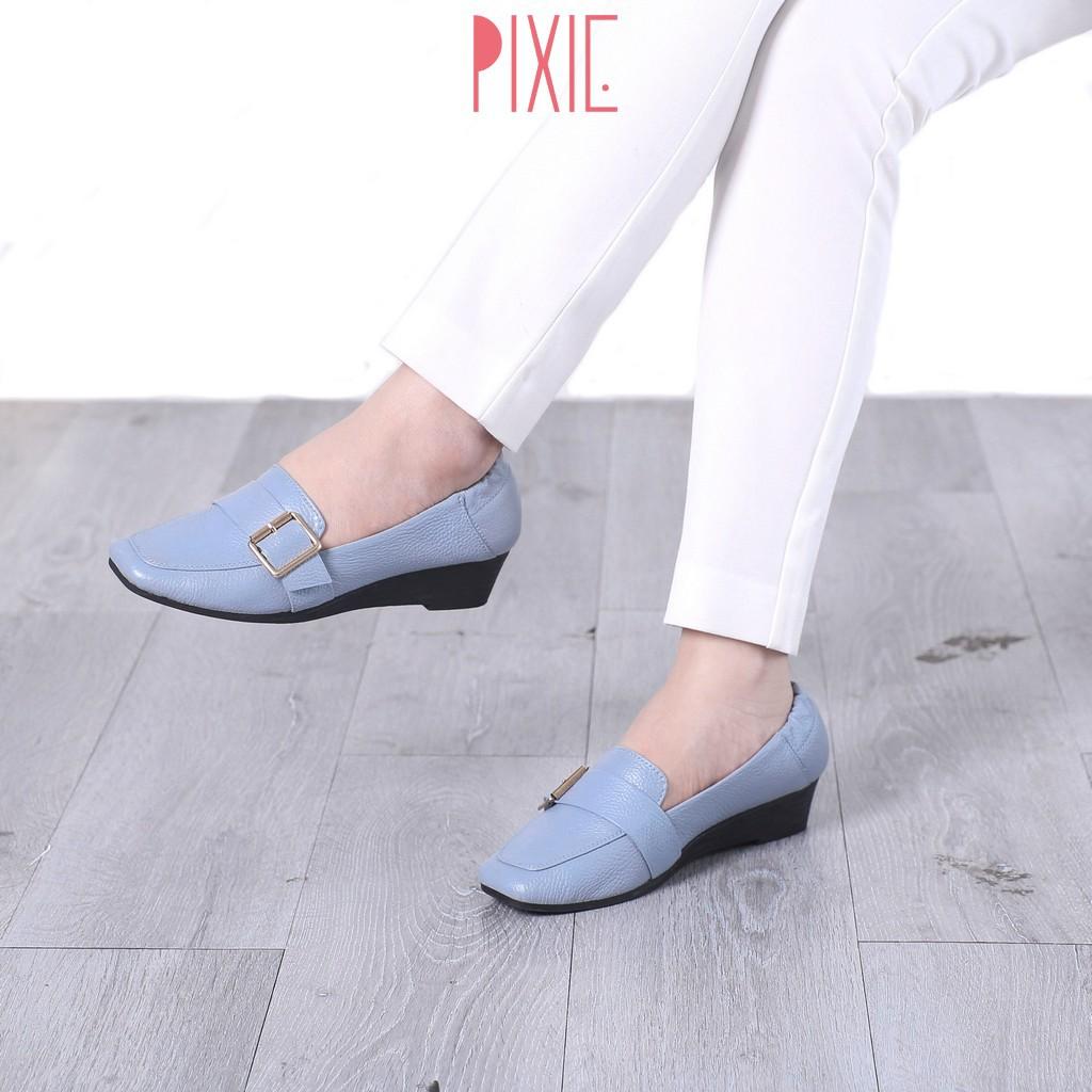 Giày Búp Bê Đế Xuồng Da Thật Gắn Khoá Pixie X596