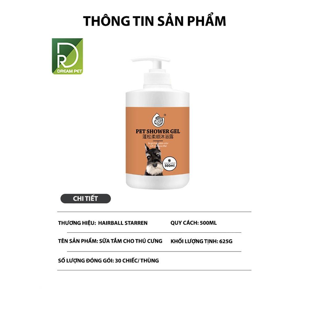 SỮA TẮM CHÓ MÈO CAO CẤP HƯƠNG ANH ĐÀO - HAIRBALL STARREN 500ML