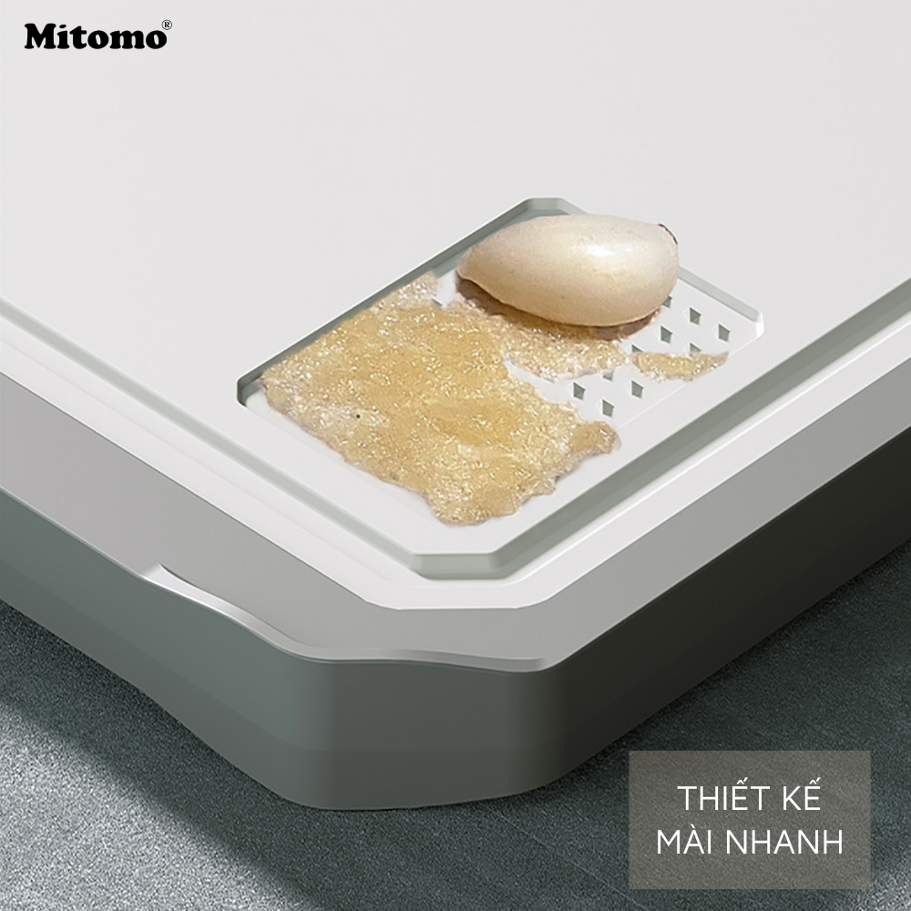 Thớt hai mặt kháng khuẩn inox 304 cao cấp, nhựa lúa mạch Mitomo MT-304PP Hàng chính hãng