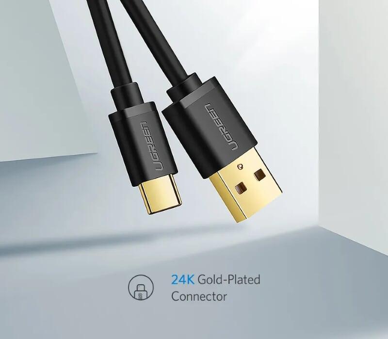 Ugreen UG30161US141TK 2M màu đen Dây USB 2.0 sang Type-C truyền dữ liệu và sạc - HÀNG CHÍNH HÃNG
