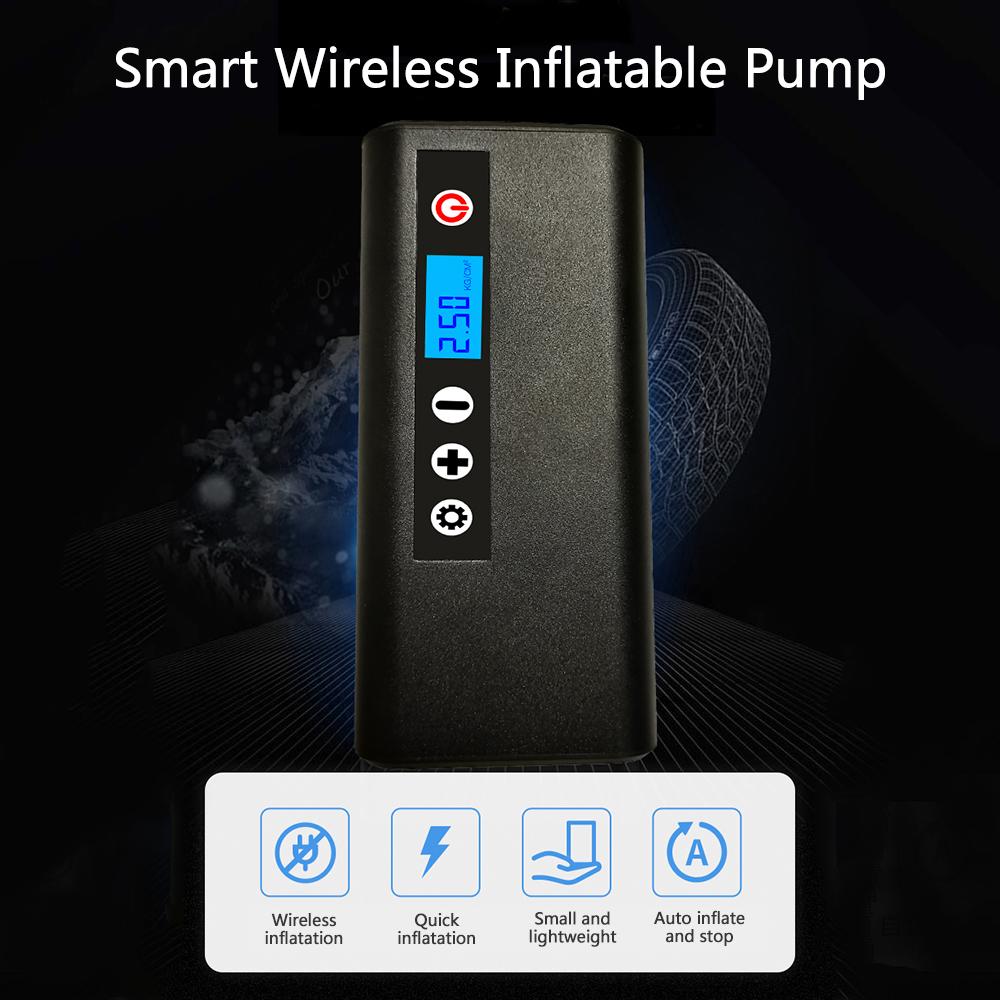 Máy bơm hơi này không dây di động mini cho xe hơi, xe máy ,xe đạp, đèn nền hiển thị kỹ thuật số