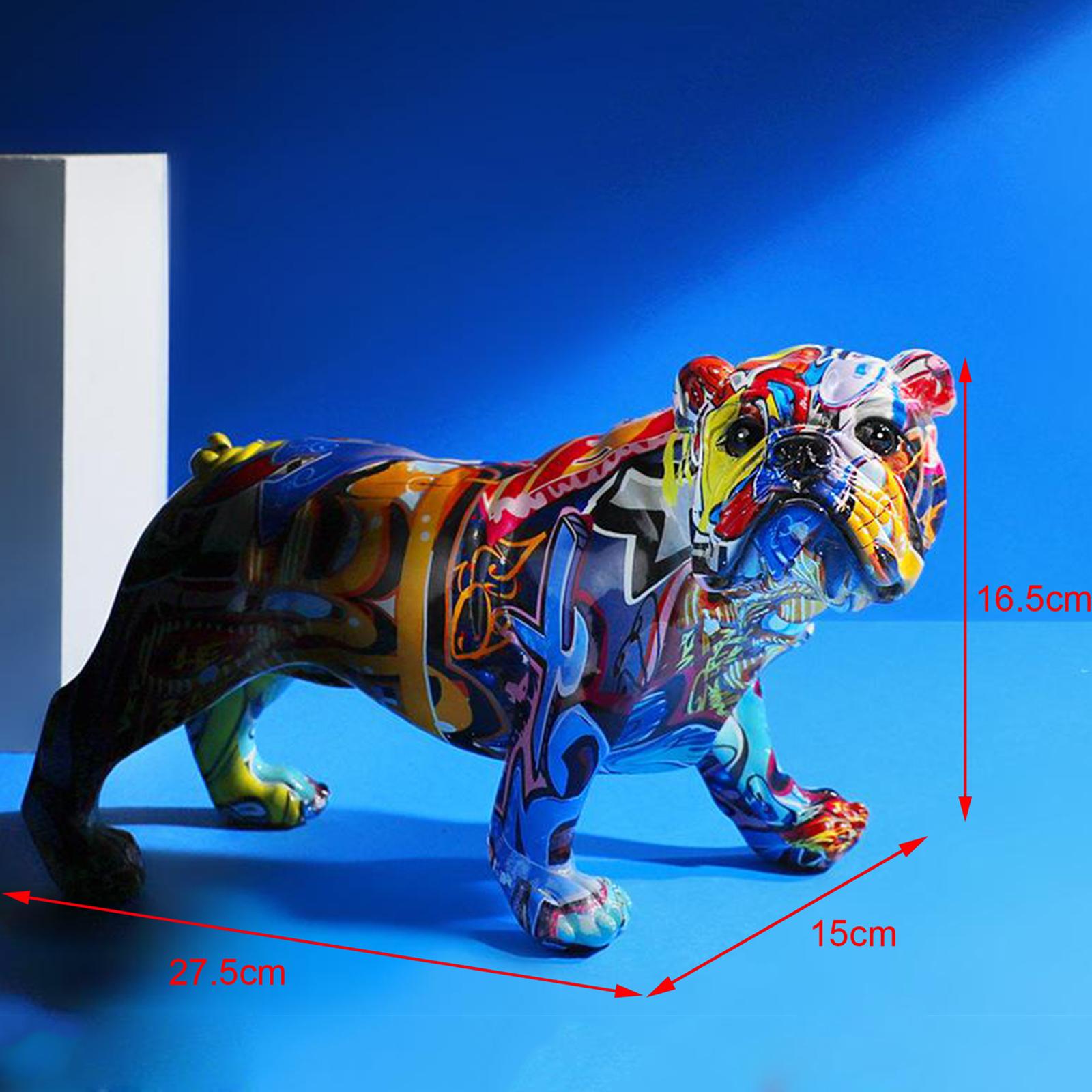 Colorful Dog Figurine Resin Craft Animal Dog Statue Sculpture for Home Decoration