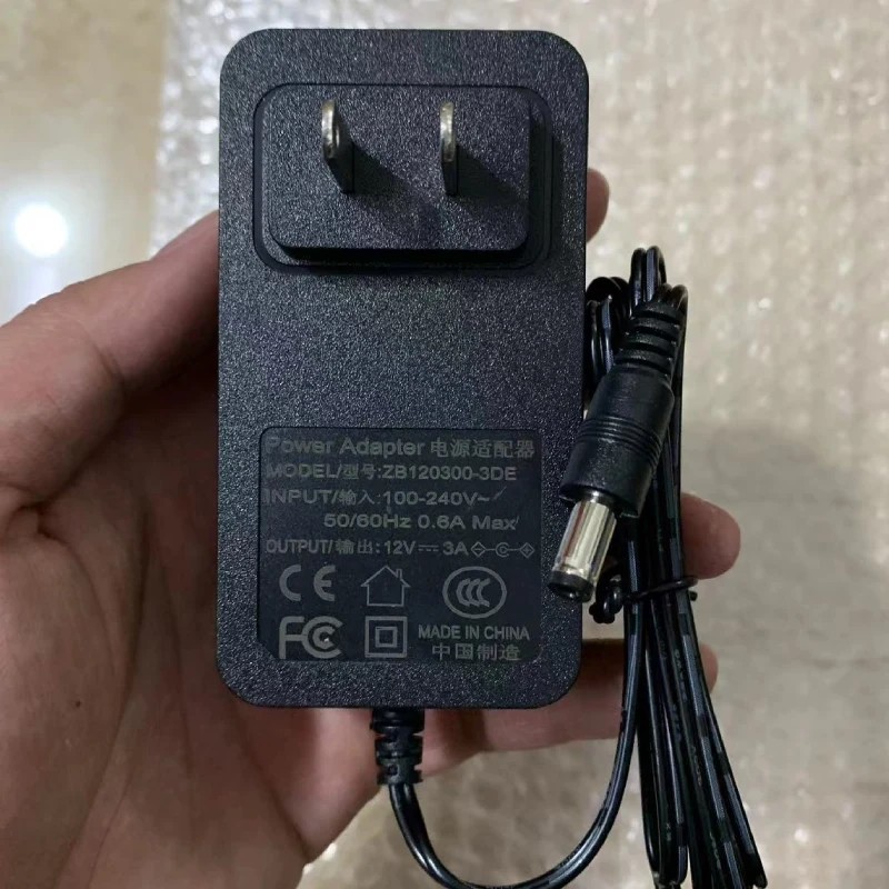 Bộ chuyển đổi nguồn DC Adapter 12V-3A ZB120300-3DE, cáp dài 1.5m, chân cắm tròn 5.5x2.5mm
