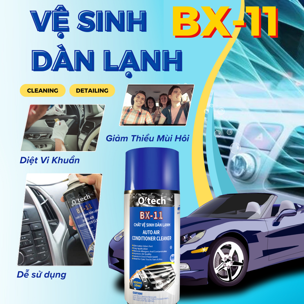 Vệ Sinh Điều Hoà Ô Tô - Dung Dịch Vệ Sinh Điều Hòa Ô Tô - Nước Rửa Máy Lạnh - Air Cleaner - OTech
