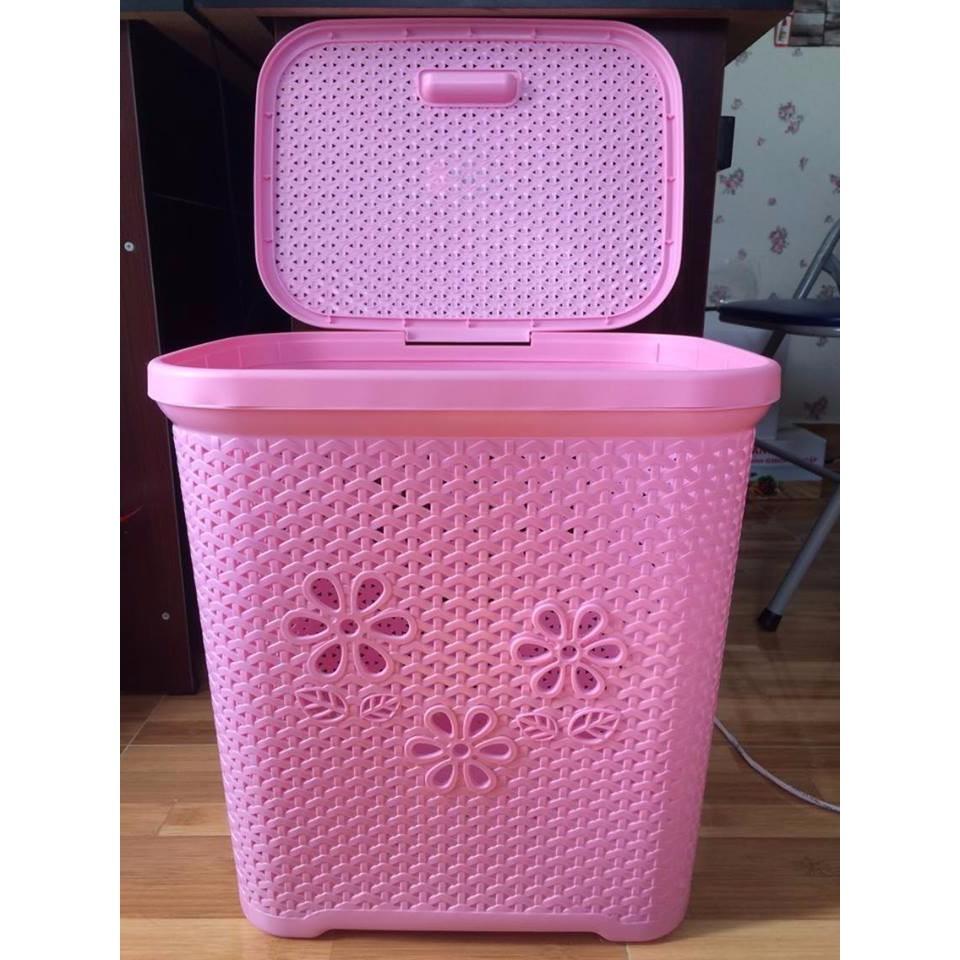 Giỏ nhựa đựng đồ có nắp dáng cao 5159 Manhthushop