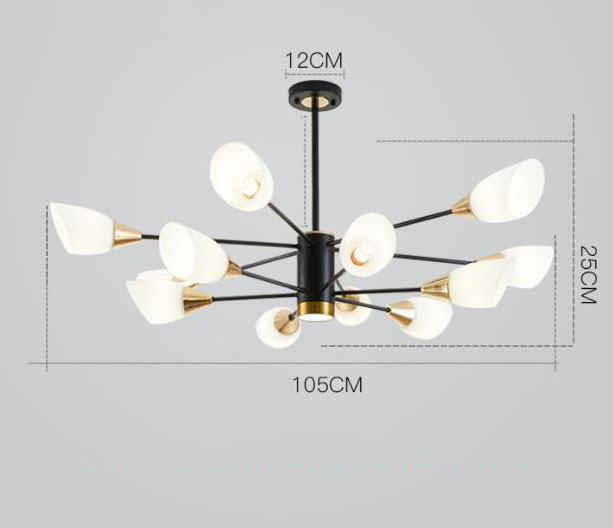 Đèn chùm WANTE 12 bóng hiện đại trang trí nội thất cao cấp, sang trọng - kèm bóng LED [ẢNH VIDEO THẬT 100%]