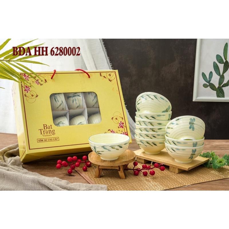 Bộ 10 bát cơm men trắng- kem. Gốm sứ Bát Tràng.