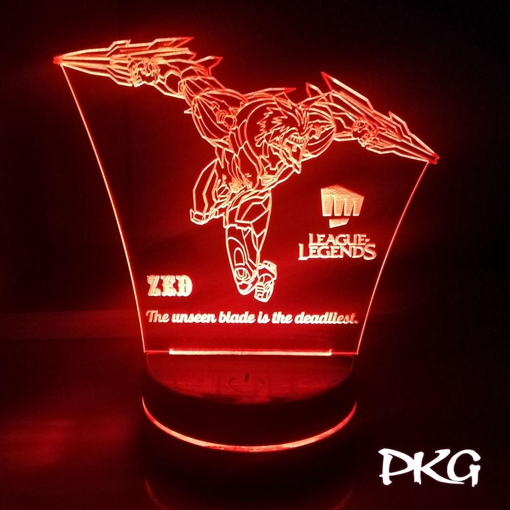 Đèn Ngủ Led 3D tướng ZED SIÊU PHẨM HÀNG HIỆU LMHT nháy sáng 16 màu cảm ứng điều khiển từ xa