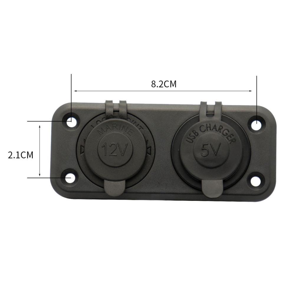 Car Marine Charger 12-24V Waterproof Dual USB Fast Charger Socket Power Outlet