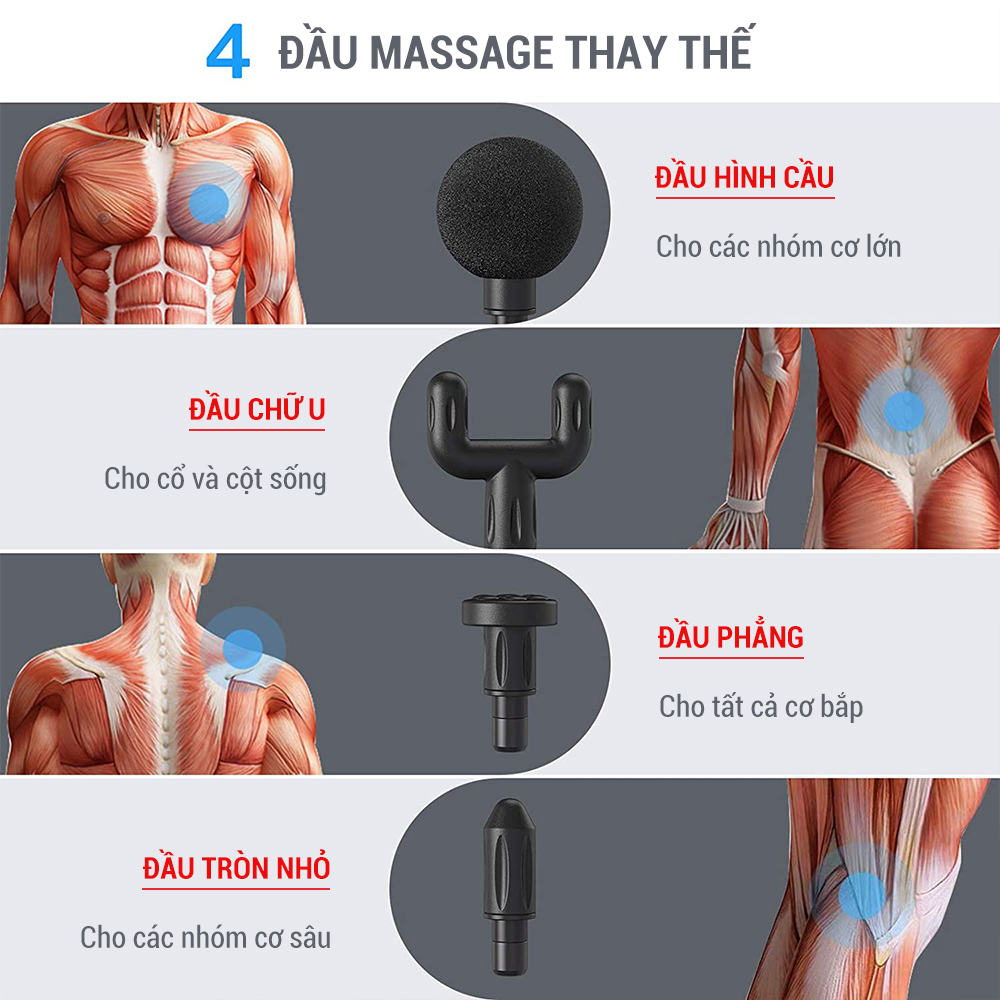 Máy mát xa cầm tay mini Massage Gun GoodFit GF212MG