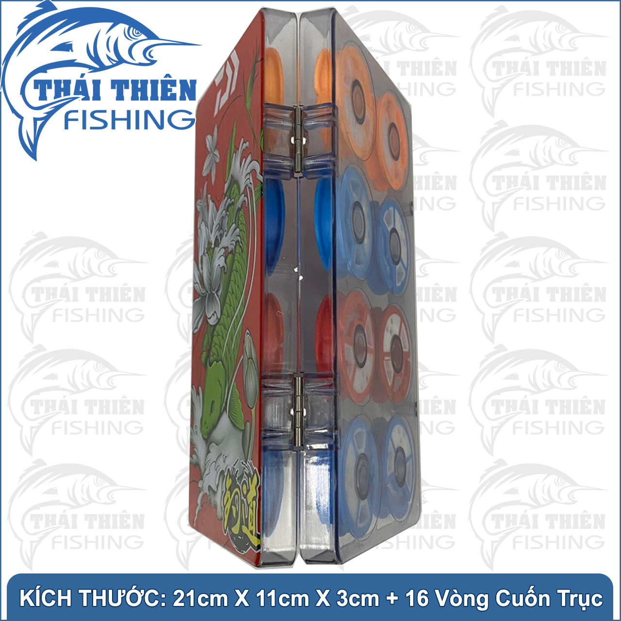 Hộp Đựng Trục Cuốn Thẻo Câu Đài 16 Vòng Silicone
