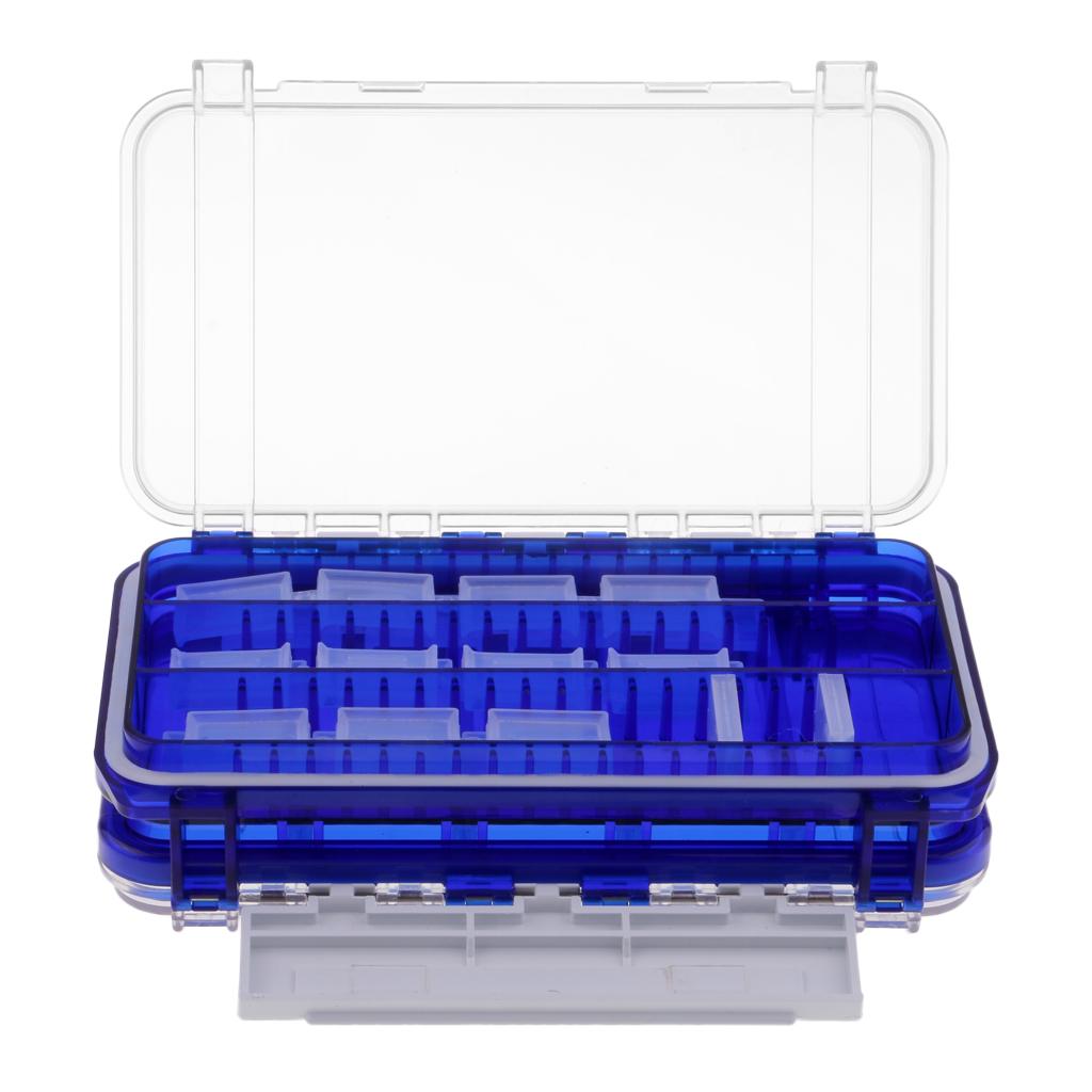 Plastic Two-sided Fishing Lure Box Double Sided Tackle Box Organizer
