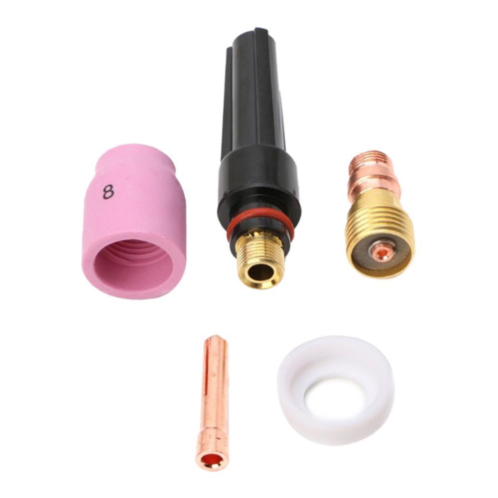 5x Hàn Tig Đèn Pin Sơ Khai Cốc Khí Collet Thân Ống Kính Bộ Cho Hàn Tig Wp 17 18 26