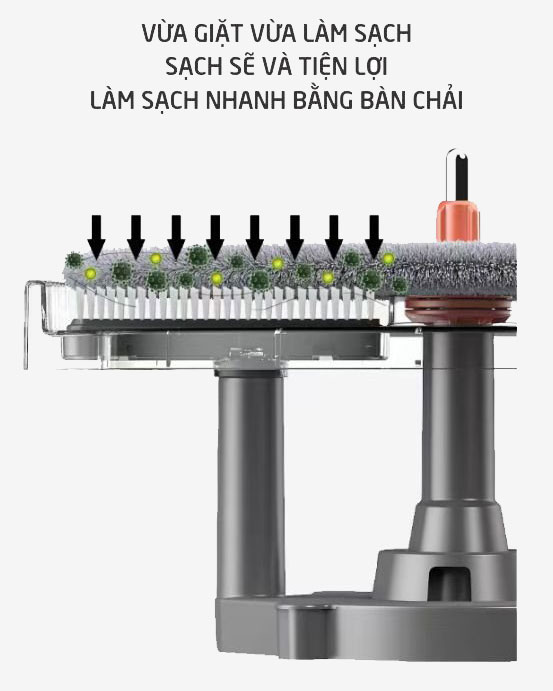 Cây Lau Nhà Thông Minh, Tự Động Tách Nước Bẩn, Tự Động Vắt Khô, Xoay 360 độ Daichipro DCP 5SM - Hàng Chính Hãng