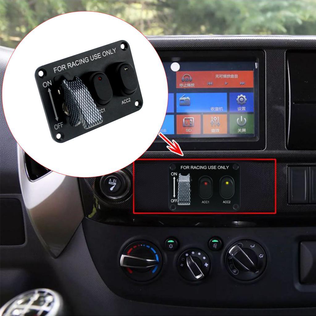 White LED Toggle 2Pin & 3Pin DC 12V 20A Switch Button Panel and