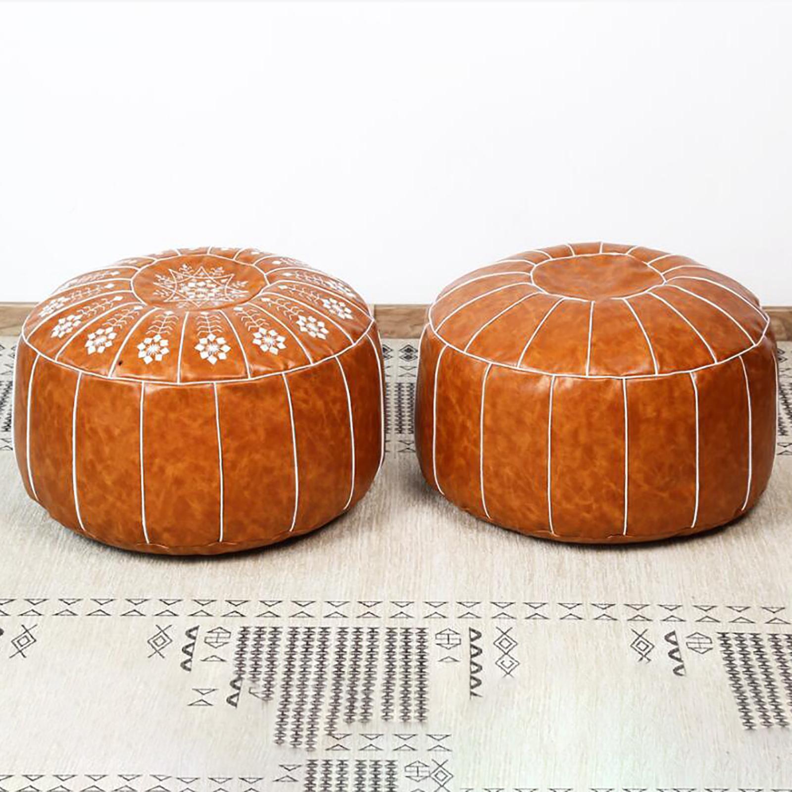 21inch Unstuffed Footstool Pouf Cover Morrocan Pouf Ottoman Cover for Bedroom Decor