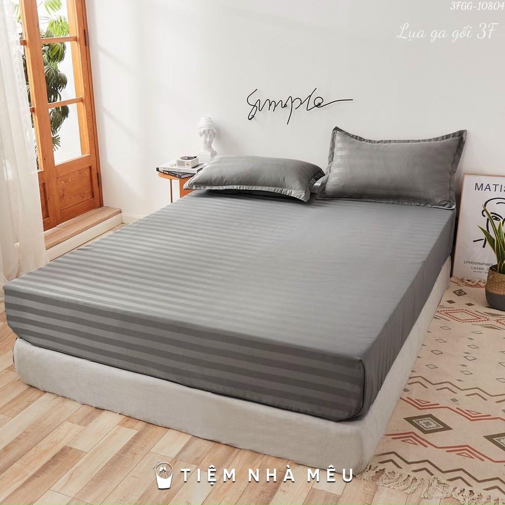 BỘ Ga Gối Cotton 3F m6/m8/2m -Tiệm Nhà MêuCotton Kẻ Sọc Chuyên Dùng Cho Khách Sạn Homestay
