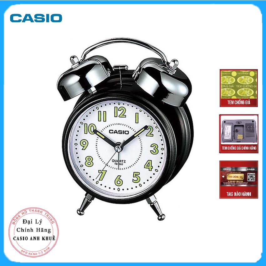 Đồng Hồ Để Bàn Casio TQ-362-1BDF Có Đèn Chuông Báo Thức