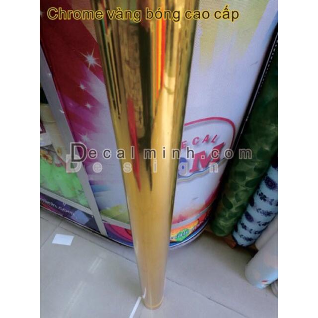 Decal xi chrome màu bạc/vàng tráng gương chống trầy dán xe cao cấp