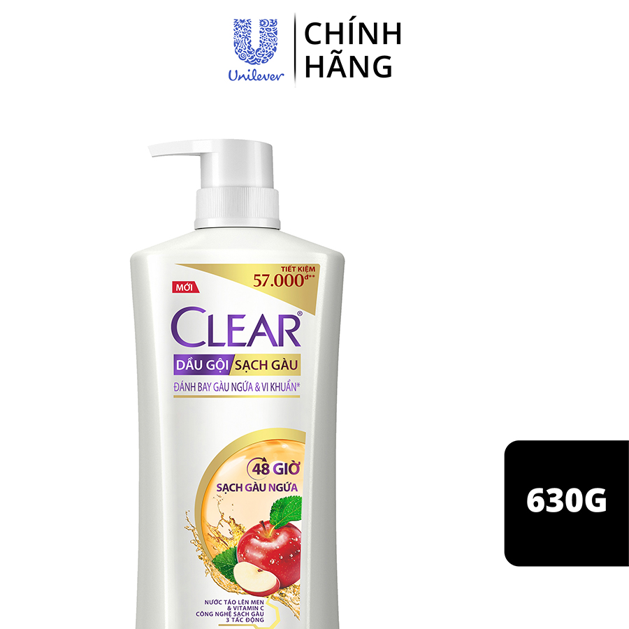 Dầu gội CLEAR 48 Giờ Sạch Gàu Ngứa 630g