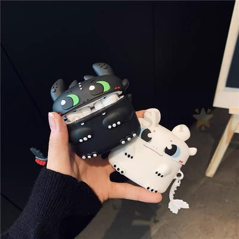 Bao Case Ốp dành cho airpod pro rồng sún răng kute silicon 3D cao cấp